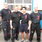 Um 2003 auf vielen Sifu-Edel-Lehrgängen: Sifu Jan-Holgers dänische Freunde und Trainingspartner Jesper Lundqvist, "David" Jung Soo Park (heute koreanischer WingTsun-Nationaltrainer) und Lars Avemarie