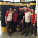 Kollegenfoto beim WingTsun-Intensiv-Trainingscamp "Hellweek" in Koblenz: Sifu Frank Durst, Sifu Jan-Holger Nahler, Sifu Stefan Crnko, Sifu Manfred Hinrichs und Sifu Dominique Brizin