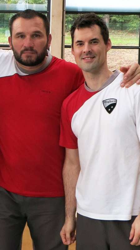 Sifu André mit Sifu Stefan Crnko auf der Hellweek 2015 in Koblenz Sifu André mit Sifu Stefan Crnko auf der Hellweek 2015 in Koblenz